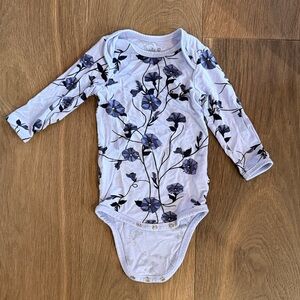 Kyte BABY Purple Floral Long Sleeve Bodysuit